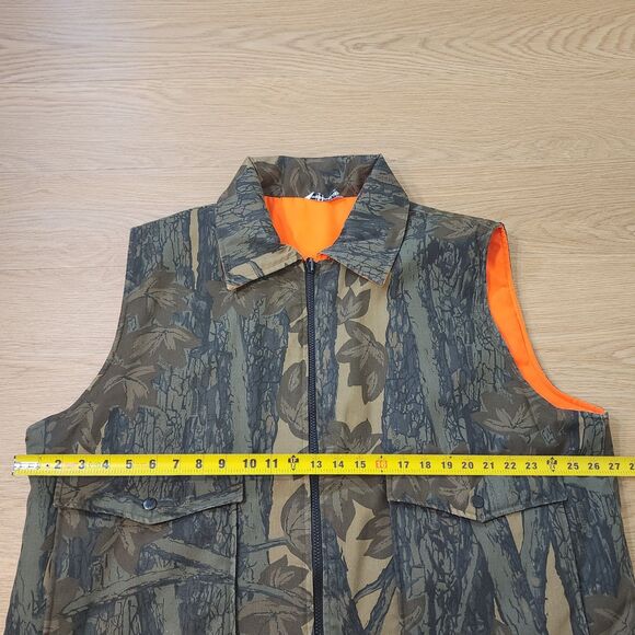 VINTAGE Winchester Vest Mens XL Trebark Camo Full Zip Reversible Neon Hunting - Picture 5 of 12
